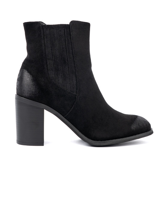 Black Suede Ankle Boots with High Heel