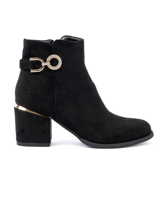 Black Ankle Boots with Elegant Buckle