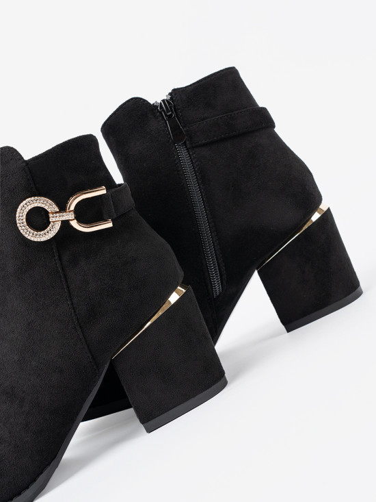 Black Ankle Boots with Elegant Buckle
