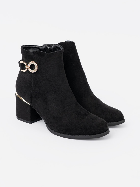 Black Ankle Boots with Elegant Buckle