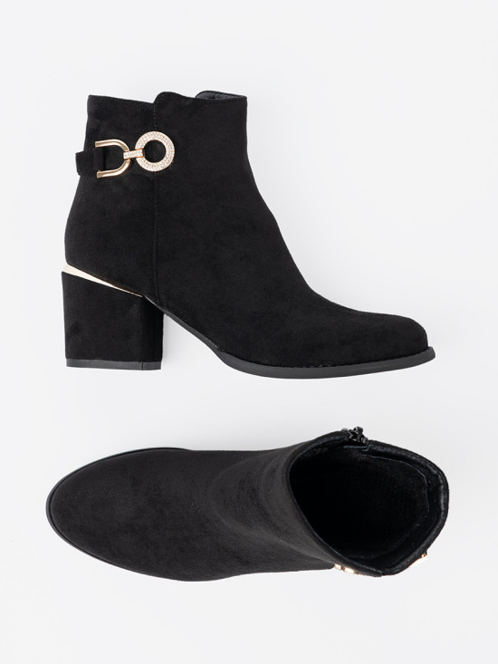 Black Ankle Boots with Elegant Buckle