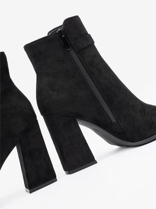 Elegant Black Ankle Boots with Jewelry Accent