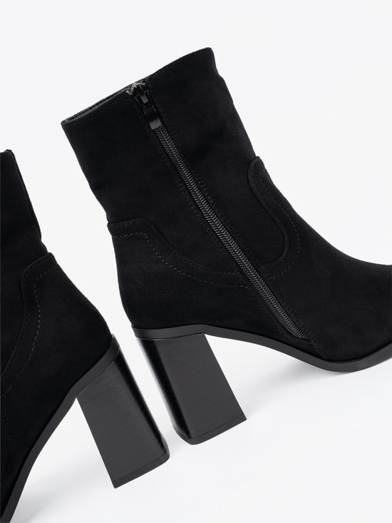 Black Ankle Boots with Heel