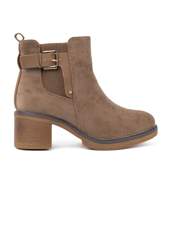 Stylish Beige Ankle Boots with Comfortable Heel