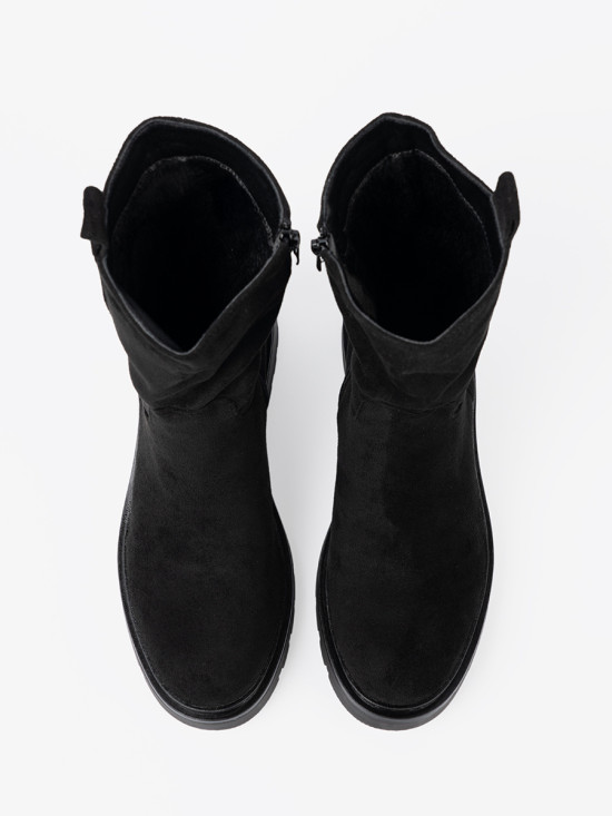 Black Ankle Boots with Thick Sole