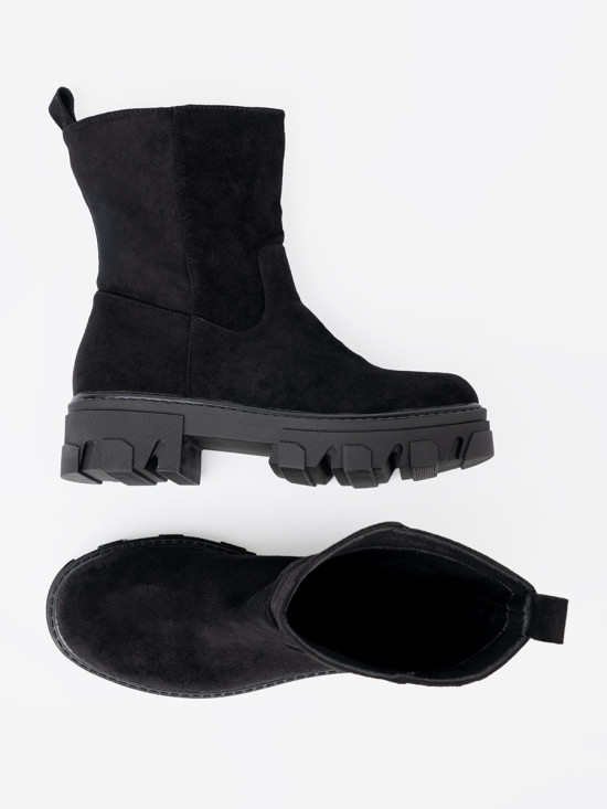 Black Ankle Boots with Minimalist Design