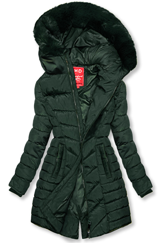 Dark green quilted jacket for autumn/winter