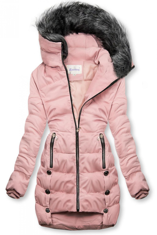 Pink quilted winter jacket