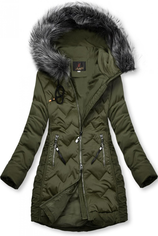 Khaki quilted jacket for autumn/winter