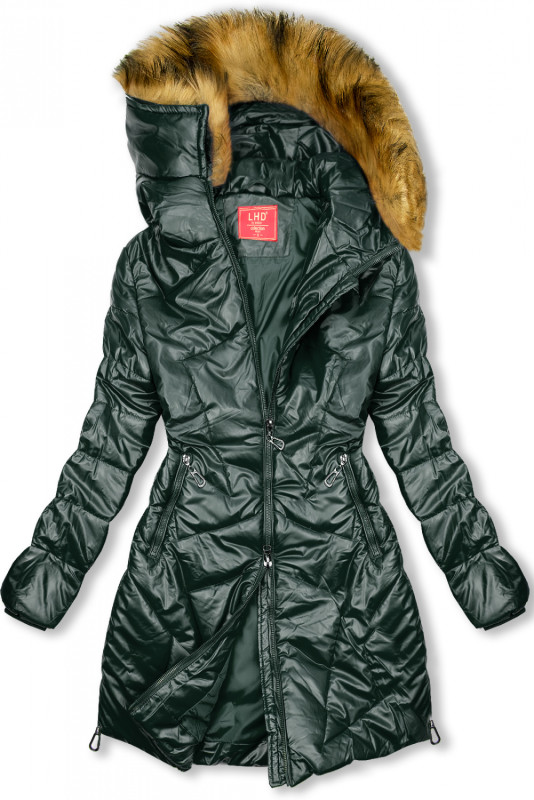 Dark green shiny winter jacket