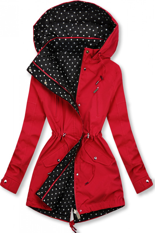 Reversible parka dots red