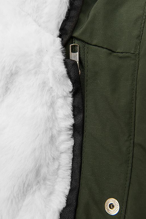 Khaki/white parka jacket for autumn/winter
