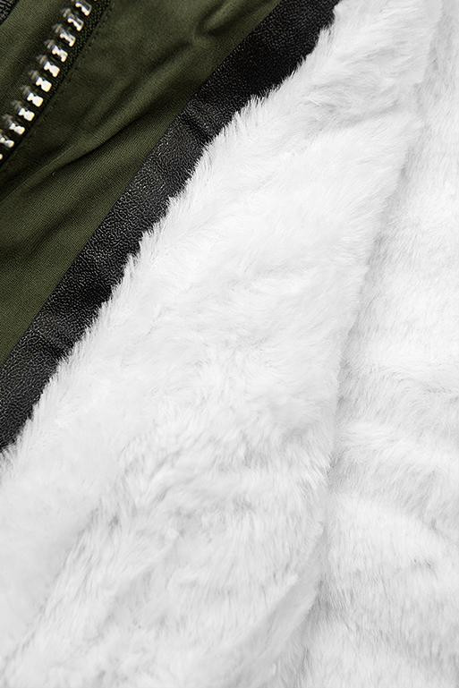 Khaki/white parka jacket for autumn/winter