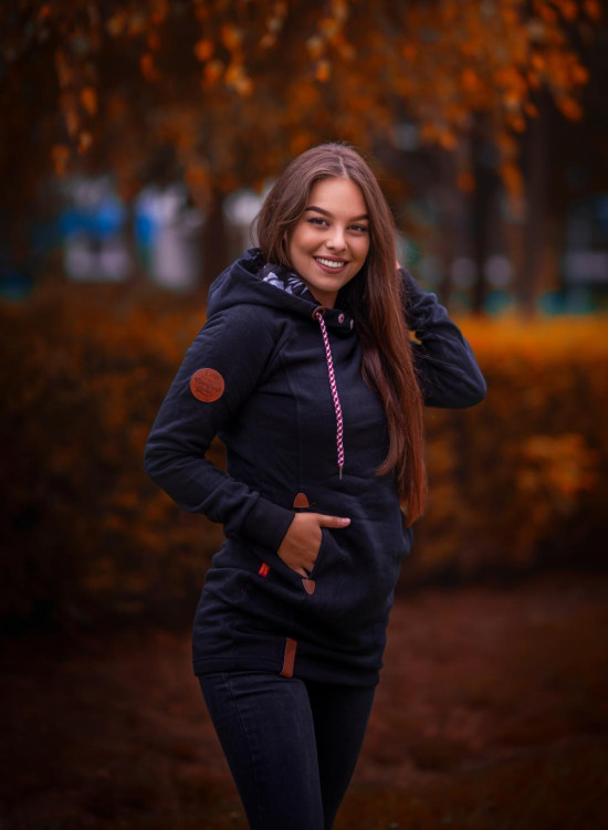 Sweatshirt dress with hoodie black