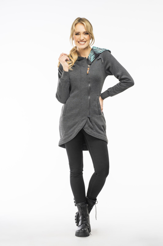 Turquoise blue asymmetric hoodie