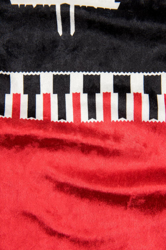Blue-red velvet christmas dress