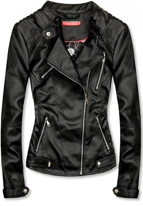 Faux leather jacket in black