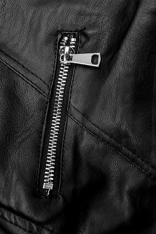 Faux leather jacket in black