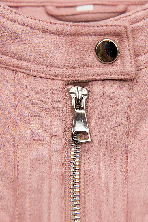 Faux suede jacket in light pink