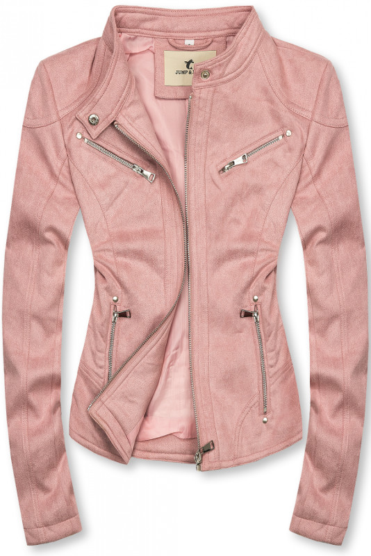 Faux suede jacket in light pink