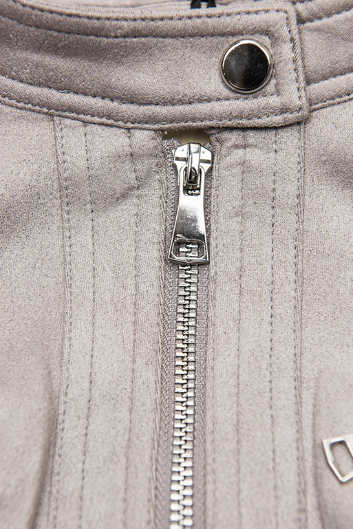 Faux suede jacket in gray