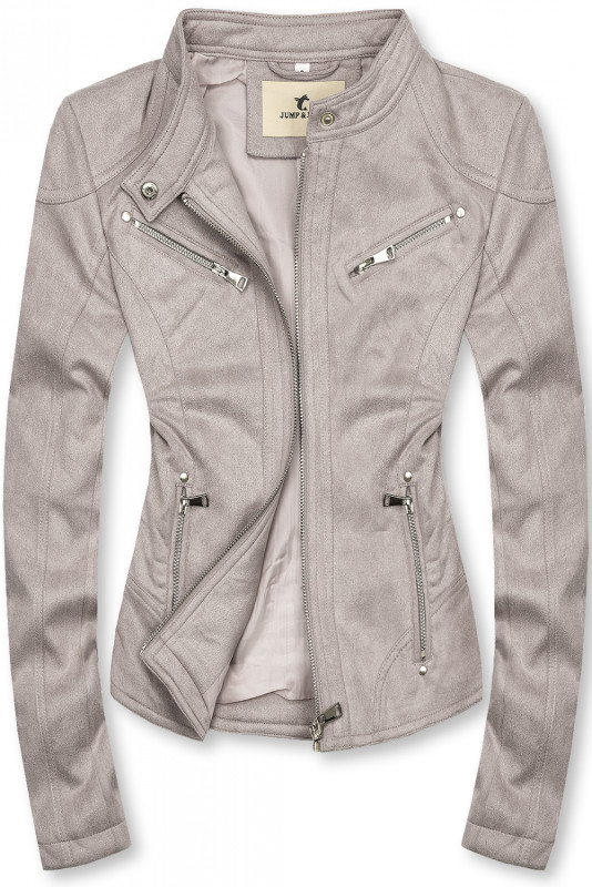 Faux suede jacket in gray