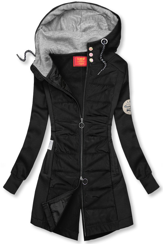 Black elongated hoodie