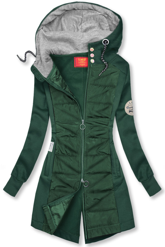 Emerald green elongated hoodie