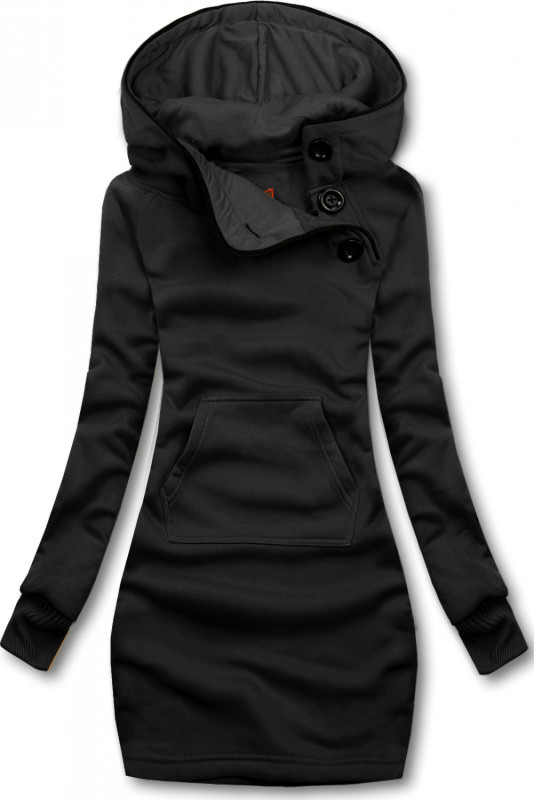 Black over-the-head sweatshirt dress