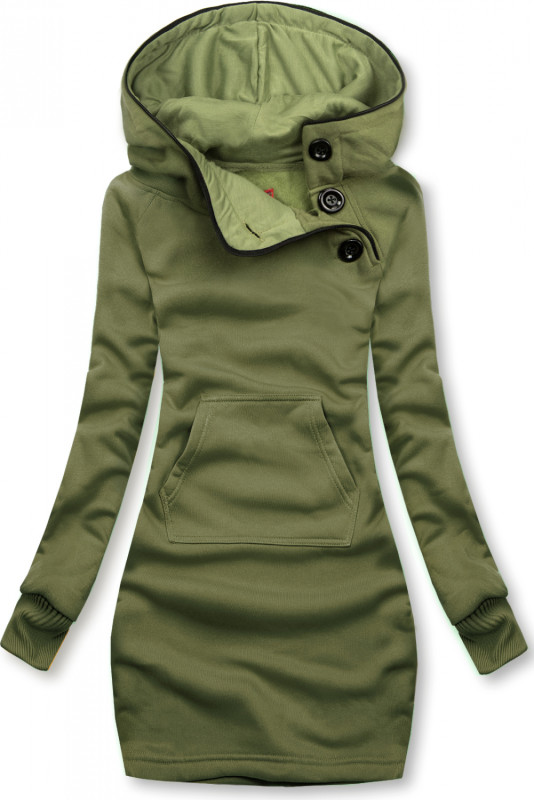 Green over-the-head sweatshirt dress