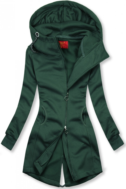 Basic zip-up hoodie in black