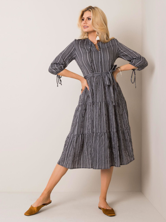 Gray Striped Dress