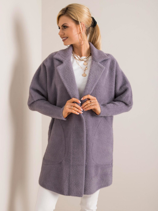 Dark Gray Fluffy Transitional Coat