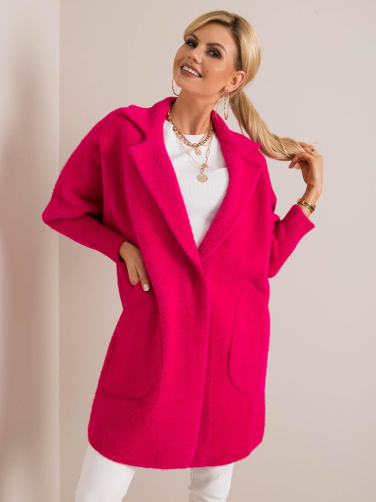 Fuchsia Alpaca Fluffy Coat