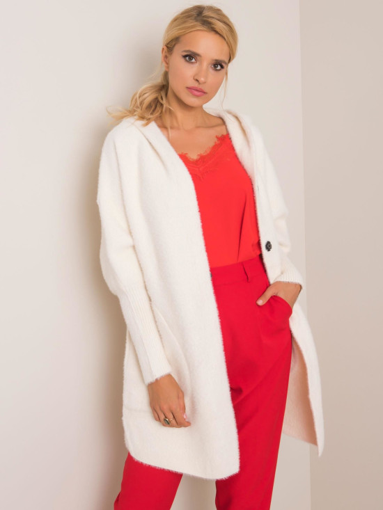 Ecru Alpaca Coat with Hood