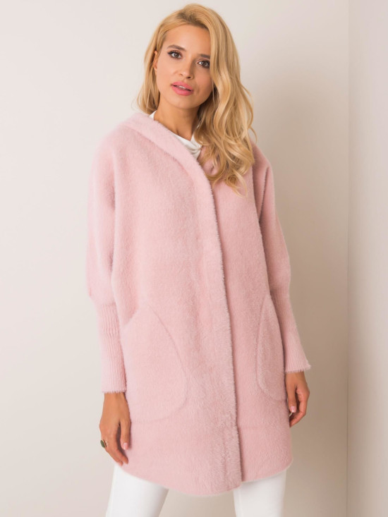 Light Pink Alpaca Coat with Hood