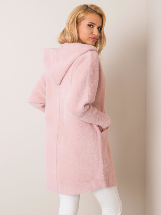 Light Pink Alpaca Coat with Hood