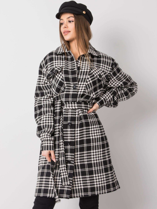 Black and White Checkered Coat