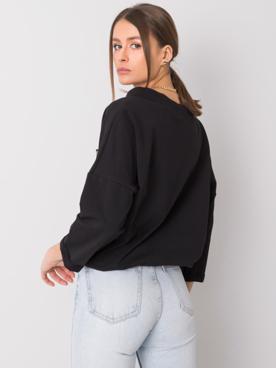 Black Oversize Cotton Sweatshirt