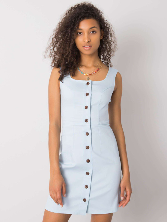 Light Blue Button Dress
