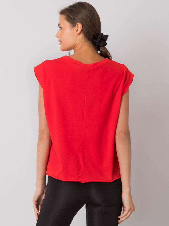 Red Cotton T-Shirt with Print
