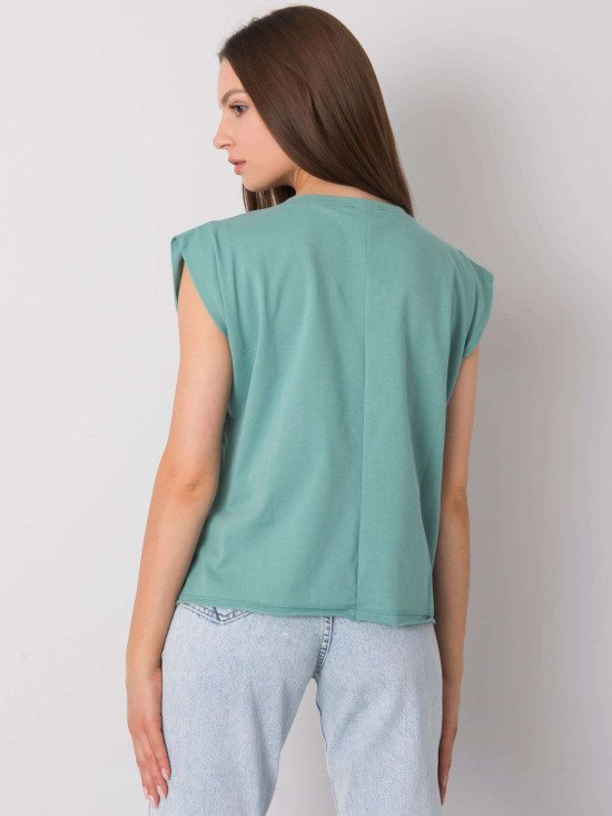 Light Green Women's Cotton T-Shirt with Print