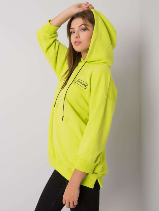 Lime Green Cotton Hoodie with Pockets