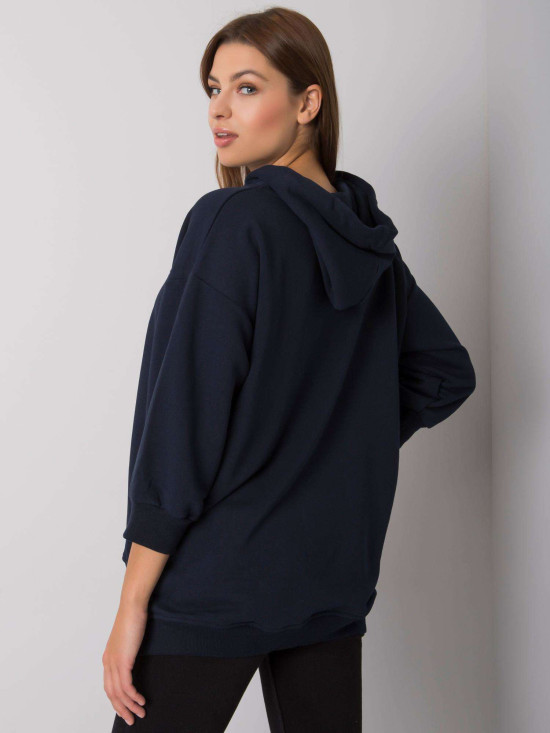 Blue Cotton Hoodie with Pockets