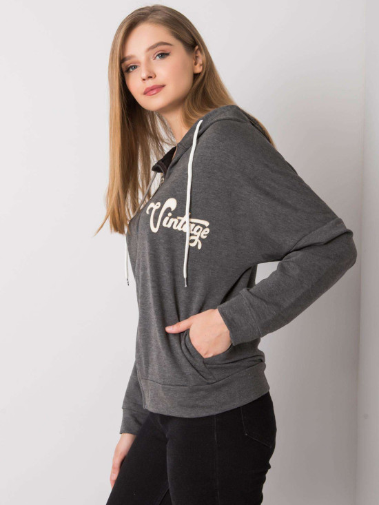 Dark Gray Melange Hoodie