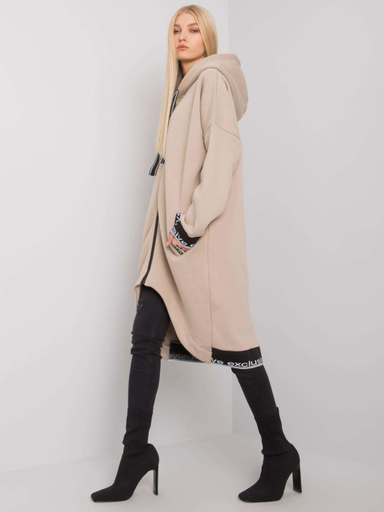 Beige Women's Zip Hoodie