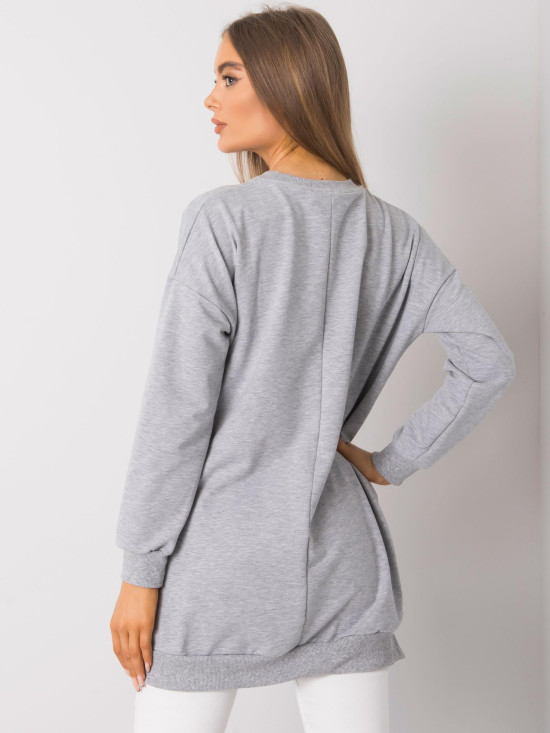 Gray Melange Tunic with Zipper
