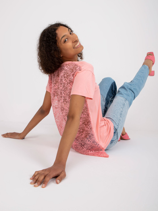 Stylish Blouse with V-Neck in Light Pink