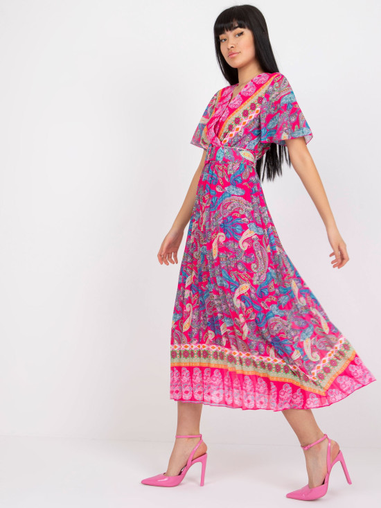 Flared Dress in Dark Pink