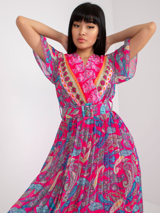 Flared Dress in Dark Pink